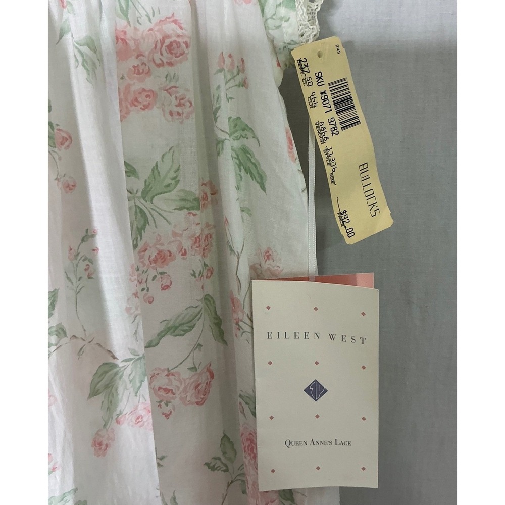 Eileen West for Queen Anne's Lace Floral Nightgown Prairie Lace Trim Ruffle Maxi - Picture 6 of 13